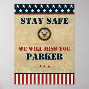 USA:s flotta Emblem i flottan Farewell Party Poster