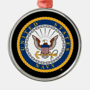 USA:s flotta Emblem i flottan Julgransprydnad Metall