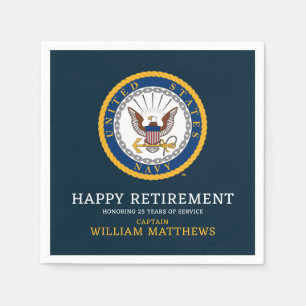 USA:s flotta Emblem i flottan LYCKLIG PENSION Pappersservett