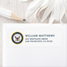 USA:s flotta | Emblem i flottan Returadress Etikett