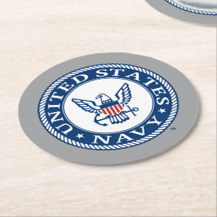 USA:s flotta   Tunga Alt Emblem Underlägg Papper Rund