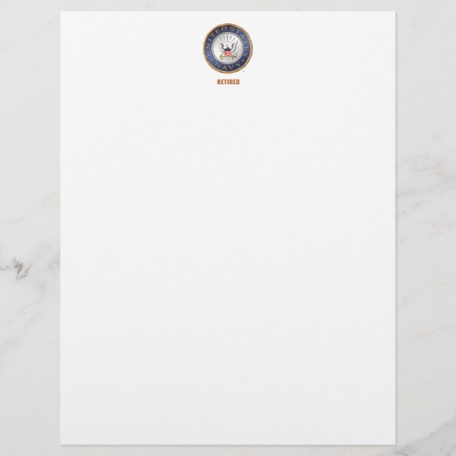 USA:s flottans pensionerade Letterhead (Framsida)