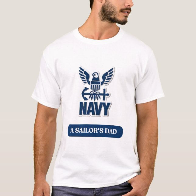 USA:s flottas pappas t-shirt – stolt flottapappa  (Framsida)