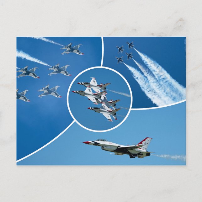 USA:s flygvapen F-16 Thunderbirds Vykort (Framsida)