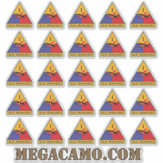 USA:s första beväpnade division Gamla Ironside pat Klistermärken