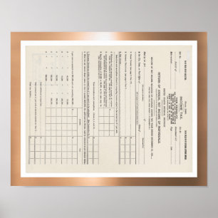 USA:s första inkomstskatteformulär 1040 Poster