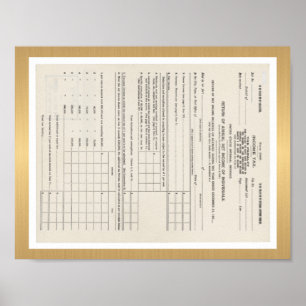 USA:s första inkomstskatteformulär 1040 Poster