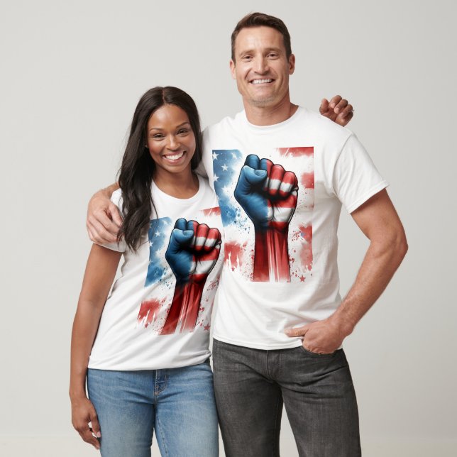 USA:s första part med Flagga Background T Shirt (Unisex)