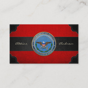 USA:s försvarsdepartement Emblem [3D] Visitkort