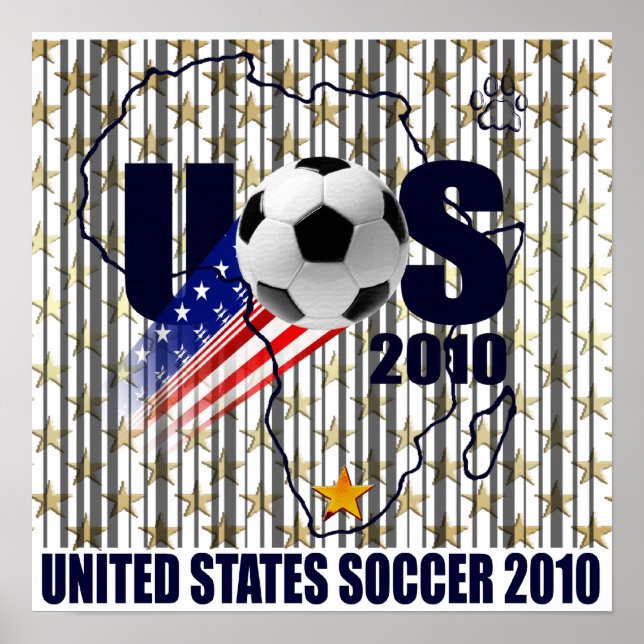 USA:s fotboll Afrika stars och stripes Poster (Framsidan)