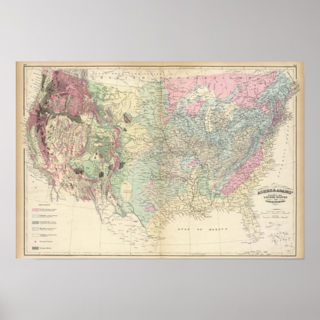 USA:s geologiska karta Poster (Framsidan)
