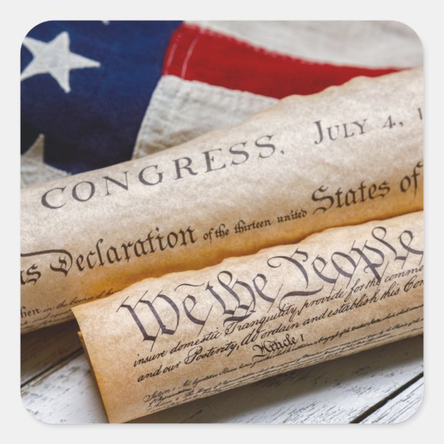 USA:s grunddokument Fyrkantigt Klistermärke (Framsida)