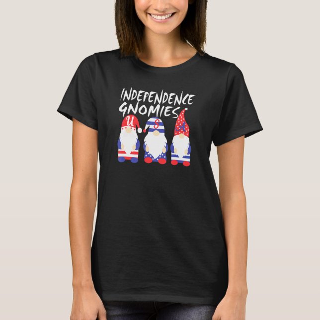 USA:s Independence day Gnomes-Pride 4:e juli Desi T Shirt (Framsida)