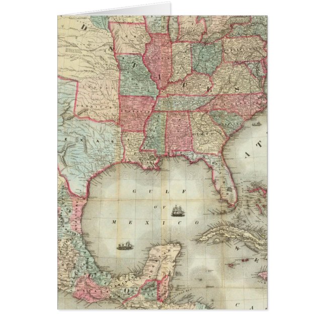 USA:s karta Hälsningskort (Framsidan)