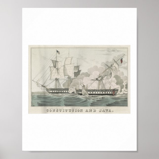 USA:s konstitution &amp; Hms Java Naval Battle Ill Poster (Framsidan)