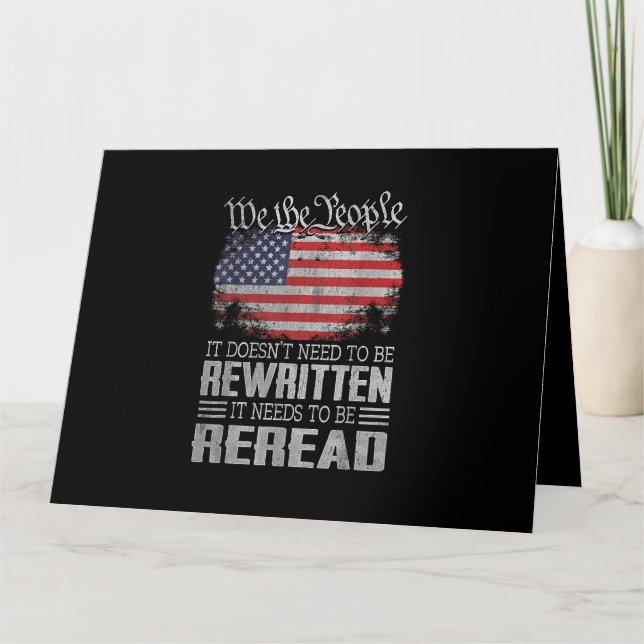 USA:s konstitution för Flagga måste läsas om Kort (Framsida)