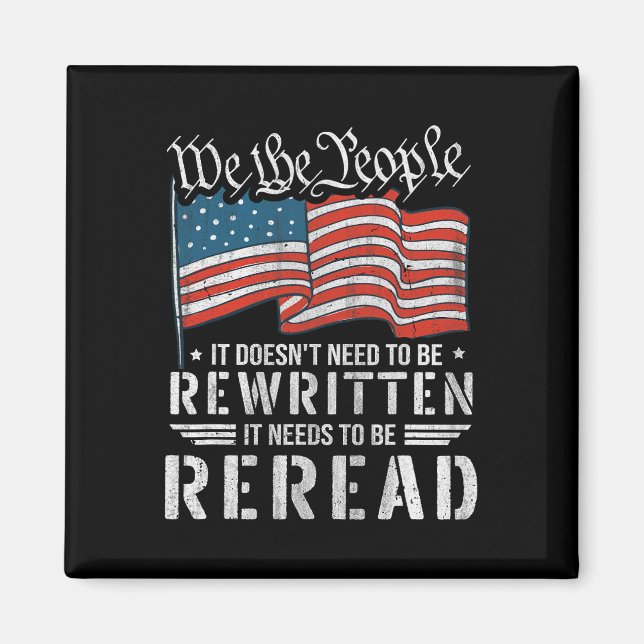 USA:s konstitution för Flagga måste läsas om Magnet (Framsidan)