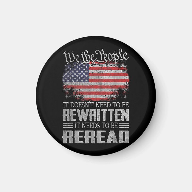 USA:s konstitution för Flagga måste läsas om Magnet (Framsidan)