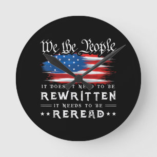 USA:s konstitution för Flagga måste läsas om Rund Klocka