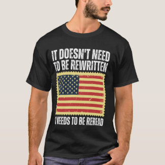 USA:s konstitution för Flagga måste läsas om T Shirt