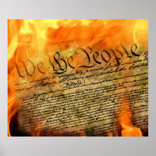 USA:s konstitution i Flames Poster