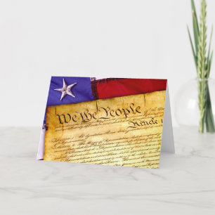 USA:s konstitution och amerikanska Flagga Kort