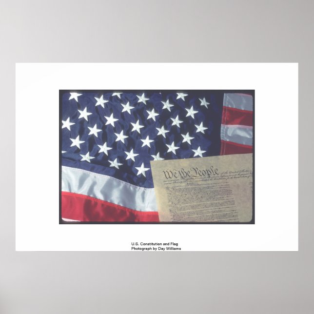 USA:s konstitution och Flagga Poster (Framsidan)