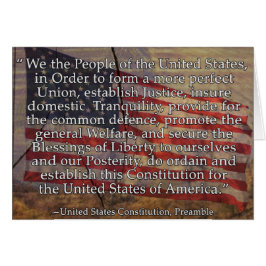 USA:s konstitutionsingress över Flagga Segment Hälsningskort