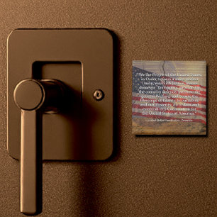 USA:s konstitutionsingress över texturerad bakgrun Magnet