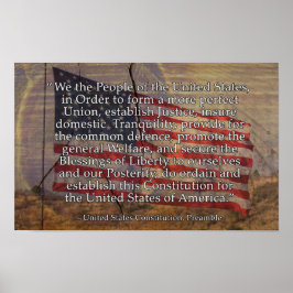 USA:s konstitutionsingress över texturerad bakgrun Poster