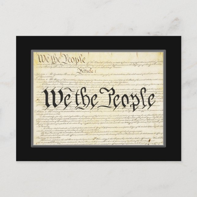 USA:s konstitutionsvykort Vykort (Framsida)