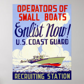 USA:s Kusten Guard ~ Vintage Världskrig 2. Poster