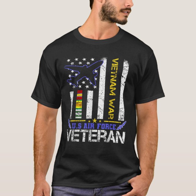 USA:s Luft Force Vietnam Veteranska militärveteran T Shirt (Framsida)