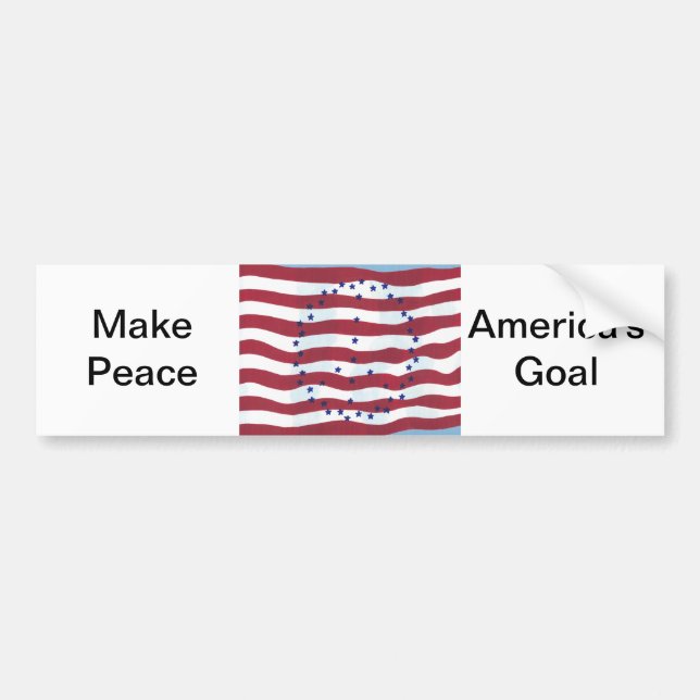 USA:s mål-Fredstecken Flagga Bumper Sticker Bildekal (Framsidan)