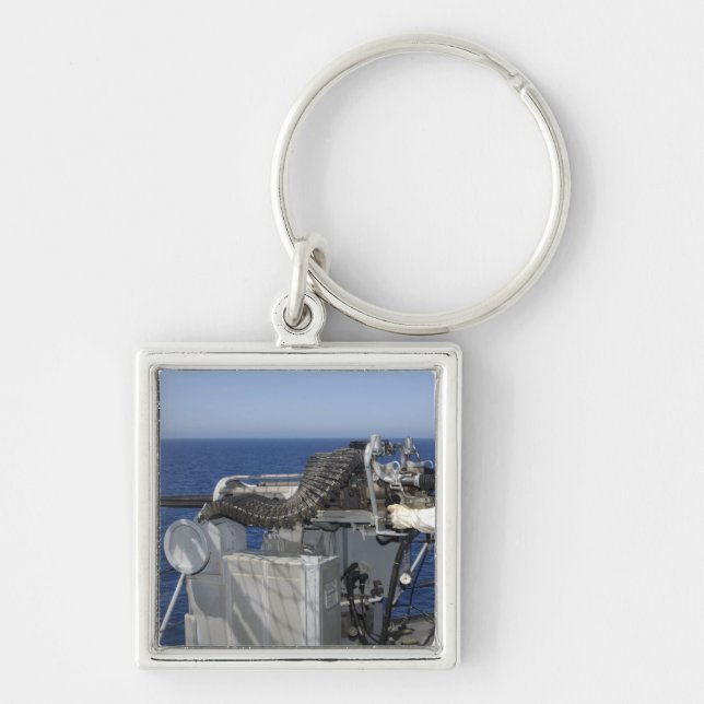 USA:s mardröm Fyrkantig Silverfärgad Nyckelring (Framsidan)