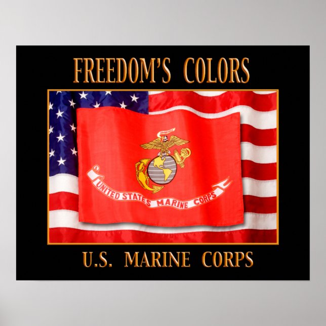 USA:s marin kår 20 x 16 tum Skriv ut Poster (Framsidan)