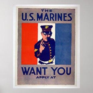USA:s MARINES vill ha dig Poster