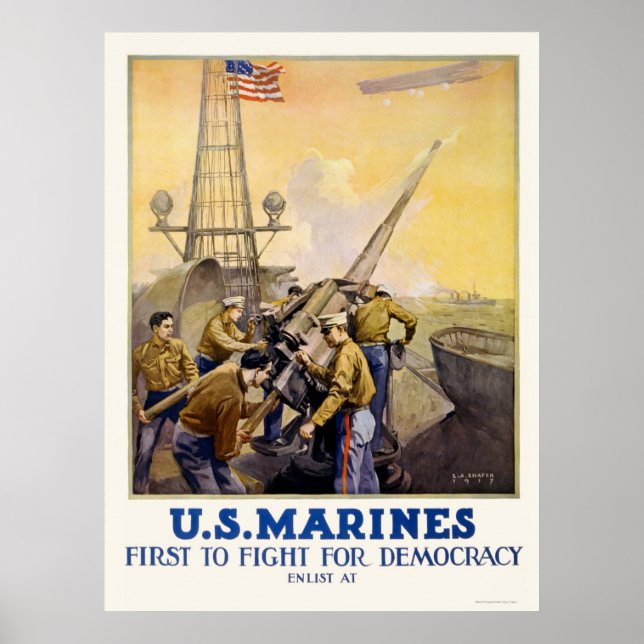 USA:s marinsoldater - Första kampen för demokrati Poster (Framsidan)