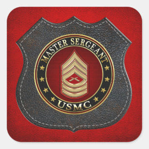 USA:s marinsoldater: Master Sergeant (USMC MSgt) [ Fyrkantigt Klistermärke