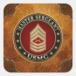 USA:s marinsoldater: Master Sergeant (USMC MSgt) [ Fyrkantigt Klistermärke