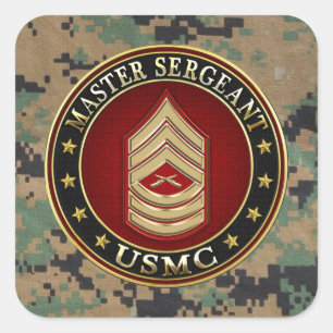 USA:s marinsoldater: Master Sergeant (USMC MSgt) [ Fyrkantigt Klistermärke