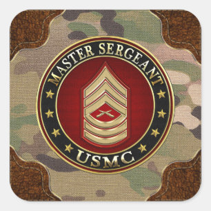 USA:s marinsoldater: Master Sergeant (USMC MSgt) [ Fyrkantigt Klistermärke