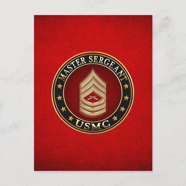 USA:s marinsoldater: Master Sergeant (USMC MSgt) [ Vykort (Framsida)