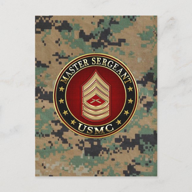 USA:s marinsoldater: Master Sergeant (USMC MSgt) [ Vykort (Framsida)