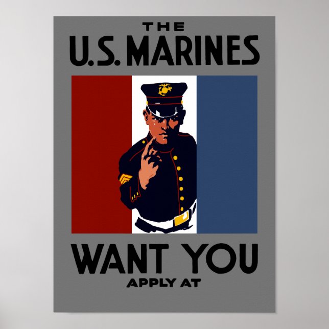 USA:s marinsoldater vill ha dig - WWI Poster (Framsidan)