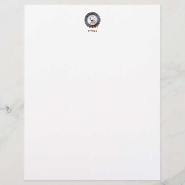 USA:s marinveteran Letterhead (Framsida)