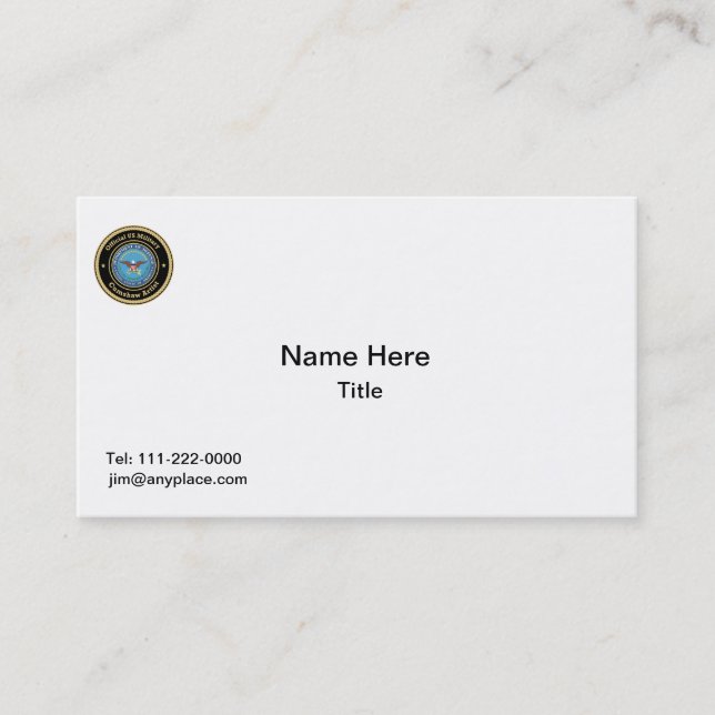 USA:s militära Cumshaw Artist Visitkort (Framsida)