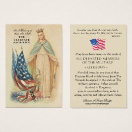 USA:s militära hågkomst Memorial Veterans Prayer Visitkort