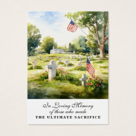 USA:s militära hågkomst Memorial Veterans Prayer Visitkort