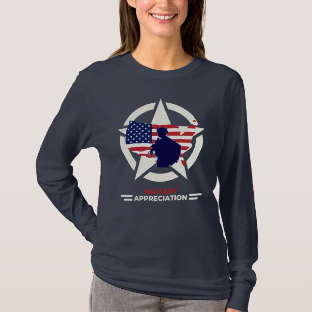 USA:s militära uppskattning T Shirt (Framsida)